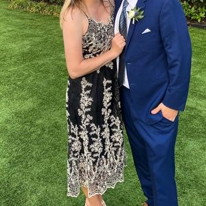 Black with Cream Lace Dress